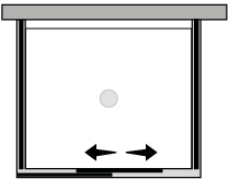 FCPO + FCFI + FCFX : Door sliding towards fixed panel, 2 fixed side panels (corner)