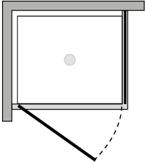 FR1P + FRFI : Hinged door, fixed side panel (corner)