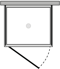 FR1P + FRFIX2 : Hinged door, 2 fixed side panels (corner)