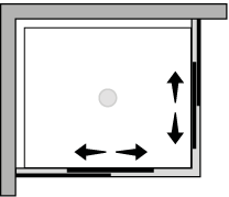 FR1SX2 : Double sliding door (corner)