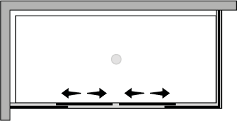 FR2S + FRFI : Double sliding door, fixed side panel (corner)