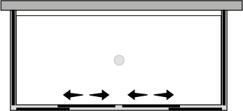 FR2S + FRFIX2 : Double sliding door, 2 fixed side panels (corner)