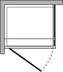 OMPO + OMFI : Hinged door, fixed side panel (corner)