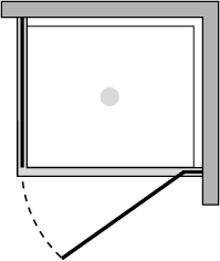 PRJCM06-8 + PRJFI6-8 : Hinged door, fixed side panel (corner)
