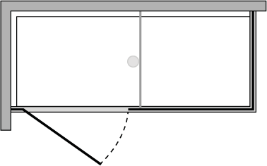 PRJCML6-8 + PRJ2F6-8 : In-line hinged door, 2 fixed side panels (modular)