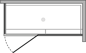 PRJCV06-8 + PRJFI6-8 : Hinged door, fixed panel, fixed side panel (corner)