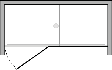 PRJCVN6-8 : Hinged door, fixed panel (alcove)