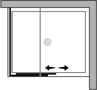 PS2F : Sliding door, 2 fixed corner panels