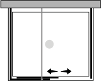 PS3L : Sliding door, 2 fixed corner panels, fixed side panel