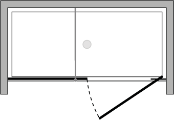 SLPL + SLFL : Hinged door, fixed side panel (in line)