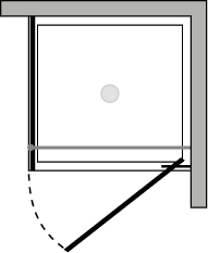 SLPO + SLFI : Hinged door, fixed side panel (corner)