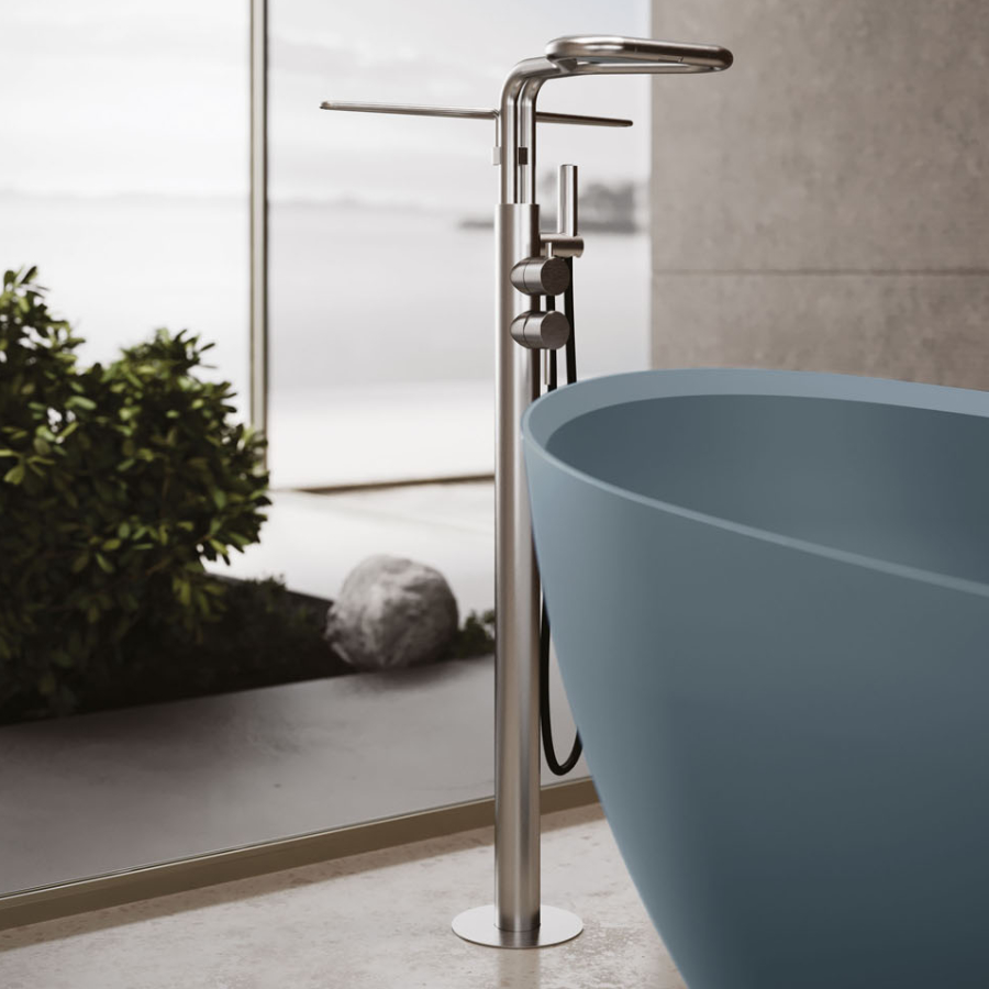 Libeccio free-standing bath shower mixer tap